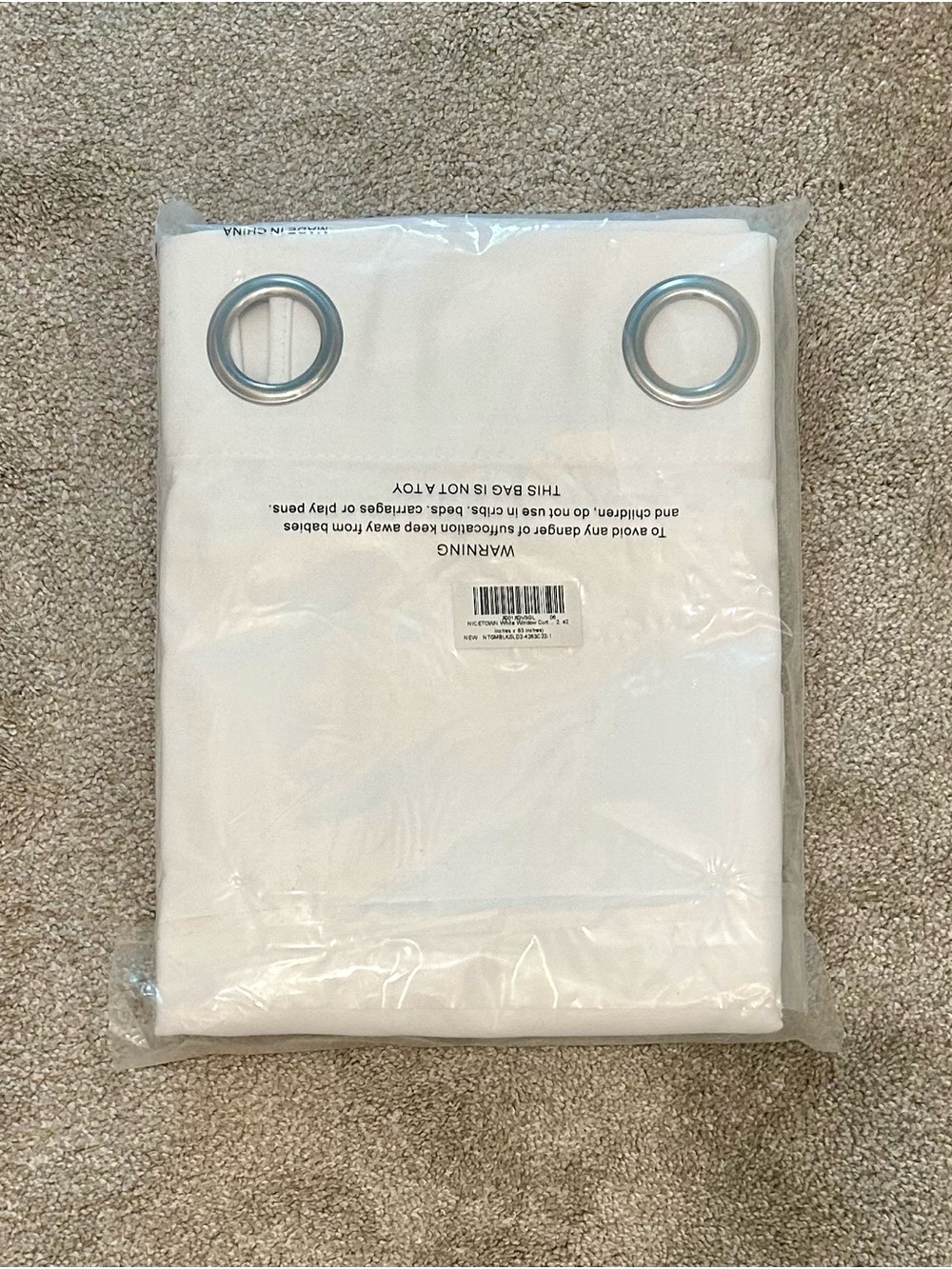 NEW! White Grommet Top Shower Curtain Panel - Crisp White Home Bath Decor